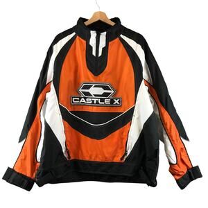 Castle X Racewear Jacket Mens Size Large orange Racing Snowmobile‎ Winter Coat